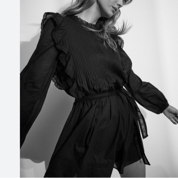 Aritzia Wilfred La Boheme Elia long sleeved ruffle dress - Picture 2 of 7